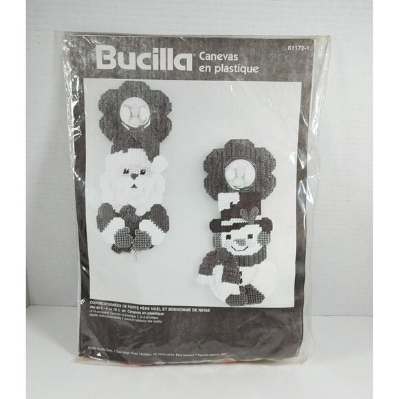 Bucilla 61172 Plastic Canvas Cross Stitch Kit Santa Snowman Hanger Christmas NEW - Picture 5 of 5